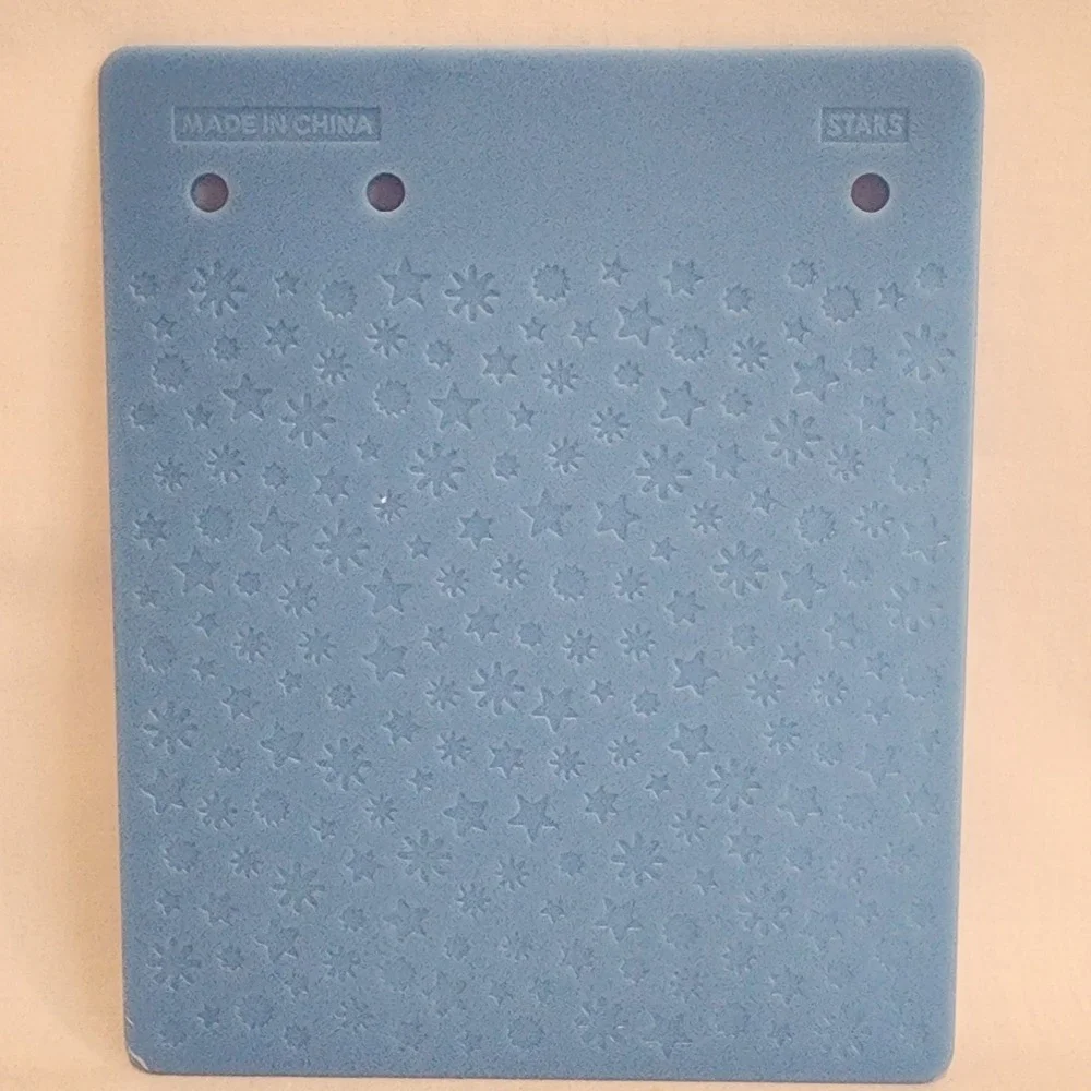 Set 6 Double Sided Fiskars Texture Plates Blue Plastic Embossing Rubbing Tools